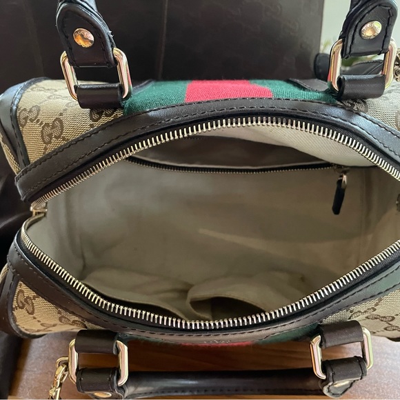 ❌SOLD❌on luxury site⭐️Authentic Gucci Bowling Bag🤎Made in Italy💚❤️ - Picture 12 of 16